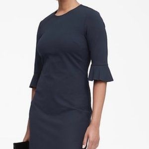 Banana Republic Ponte Flutter Sleeve Dress. Navy. Size 4.